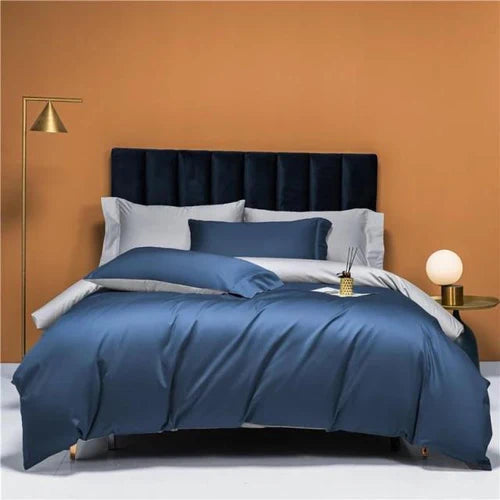 Luxury Reversible Orange Cotton Duvet Set