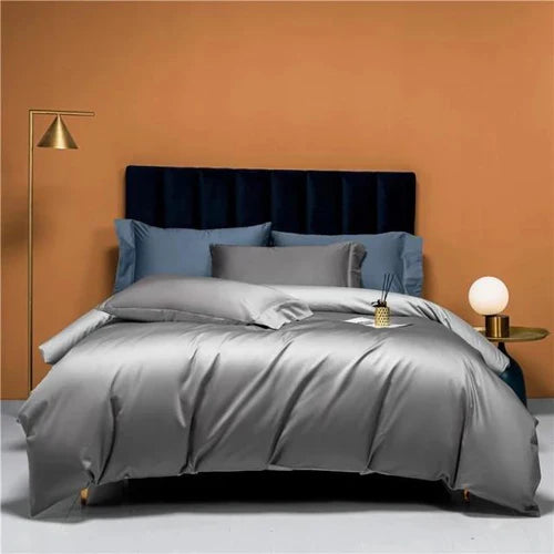 Luxury Reversible Orange Cotton Duvet Set