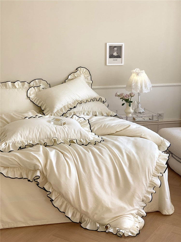 Silky Ruffle Duvet Cover