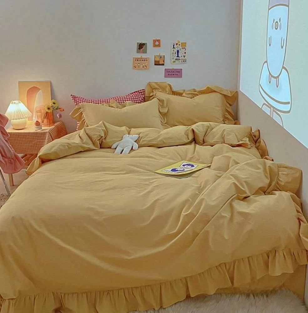Ruffle Bedding Set / 5 Colors