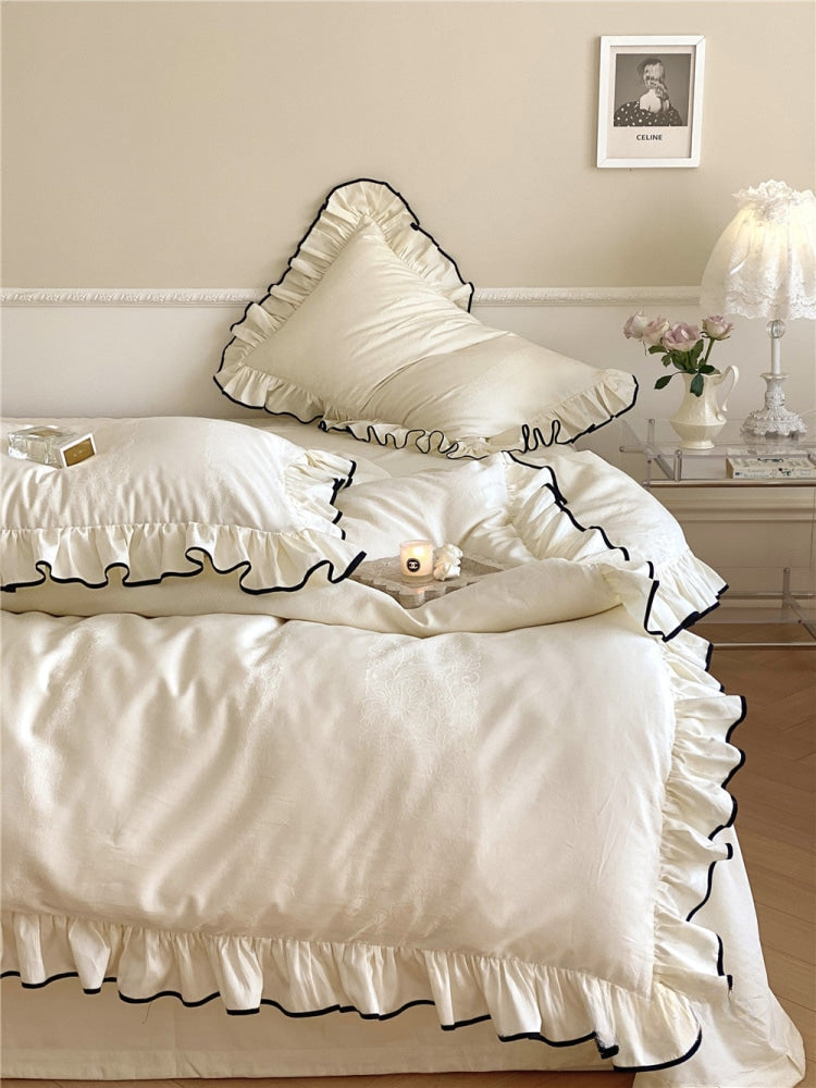 Silky Ruffle Duvet Cover