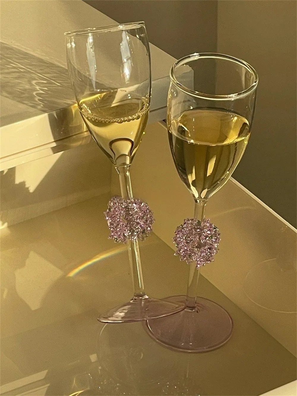 Hydrangea Sparkle Champagne Glass