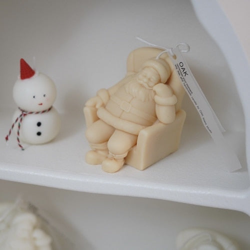 Sleeping Santa Candle