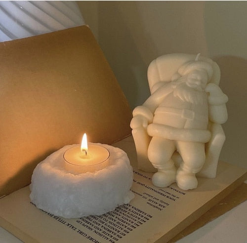 Sleeping Santa Candle