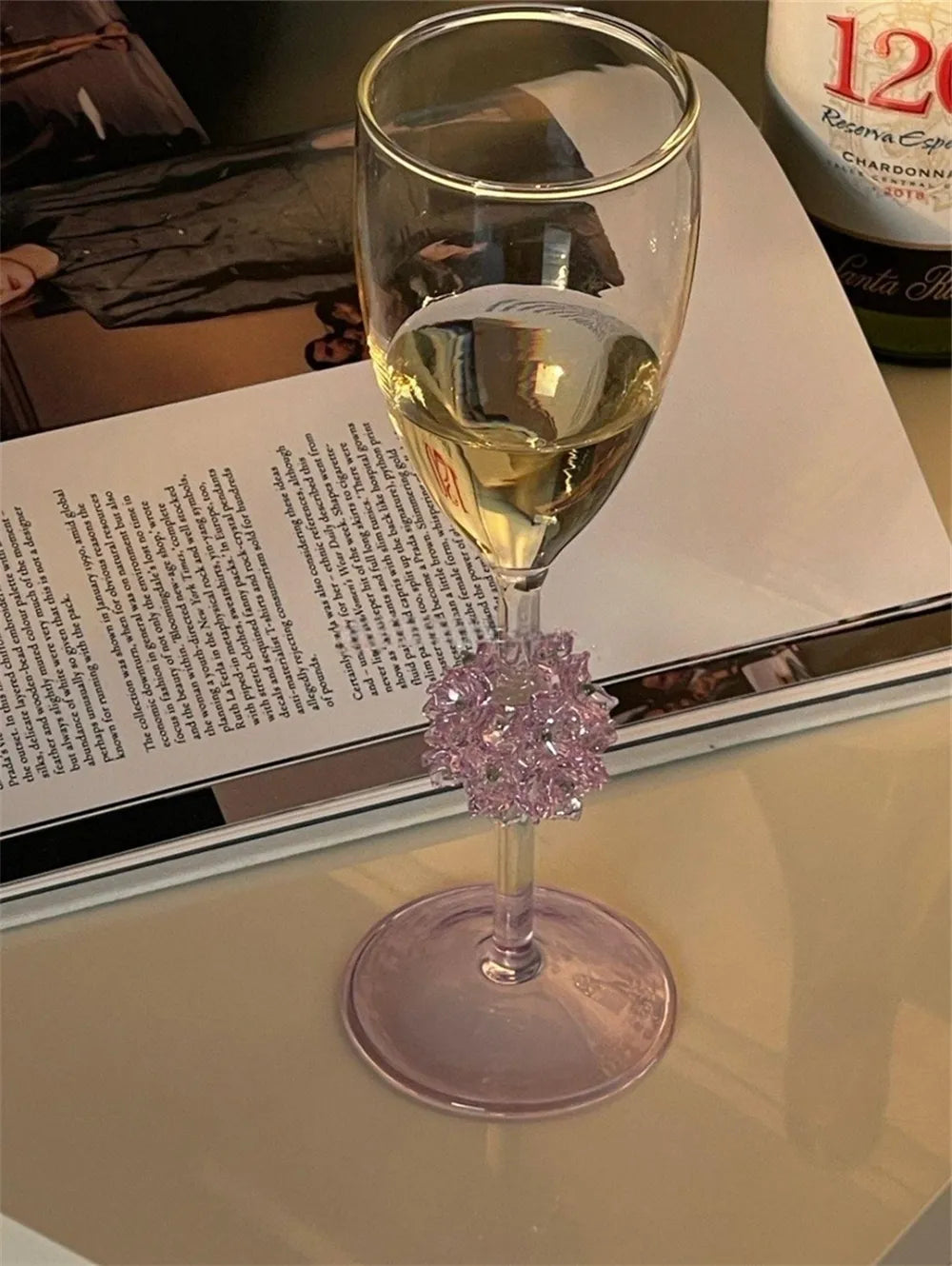 Hydrangea Sparkle Champagne Glass