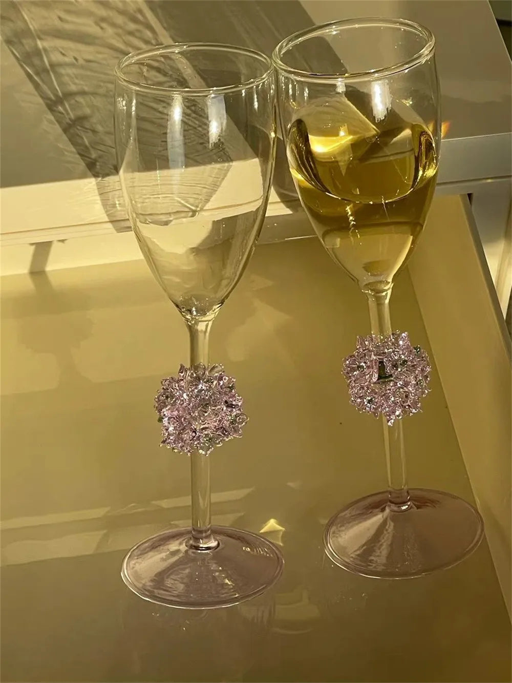 Hydrangea Sparkle Champagne Glass