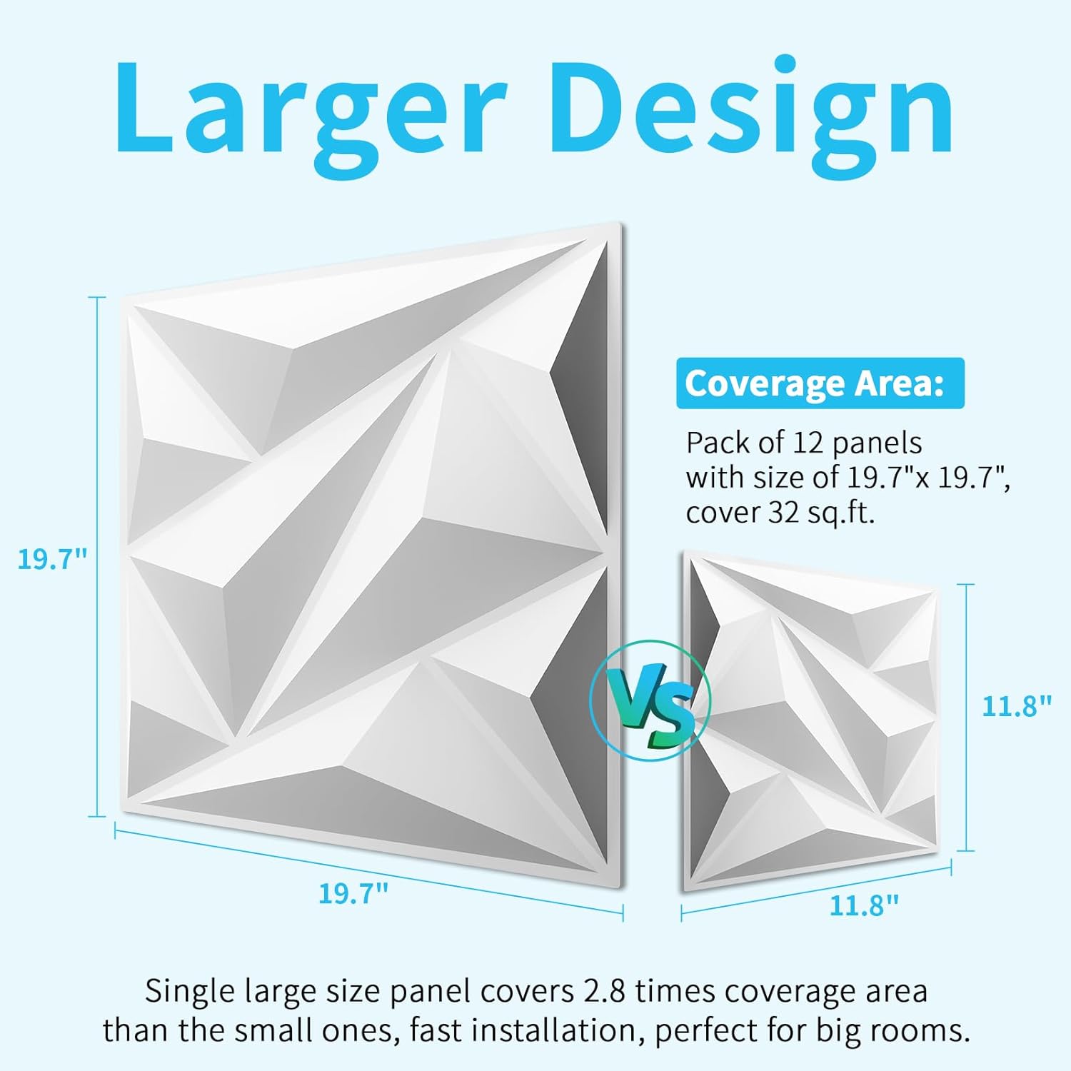 Diamond Elegance 3D Wall Panels / White