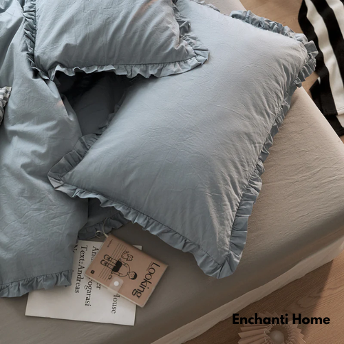 Soft Ruffle Bedding Set / Earth Tones