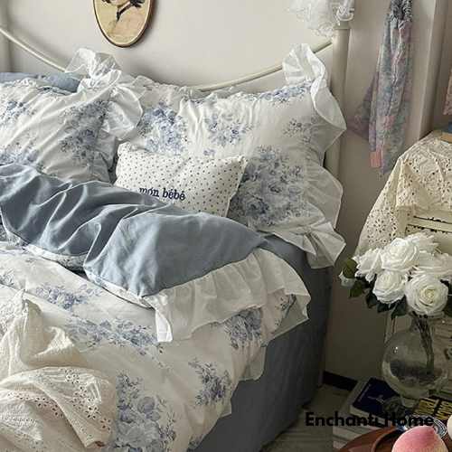 French Ruffle Floral Bedding / 4 Colors