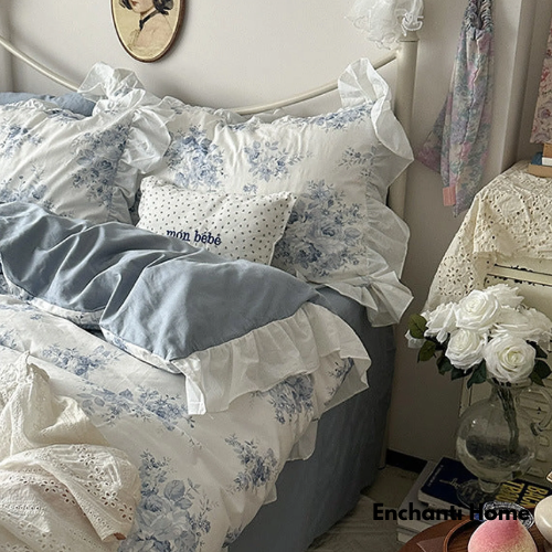 French Ruffle Floral Bedding / 4 Colors