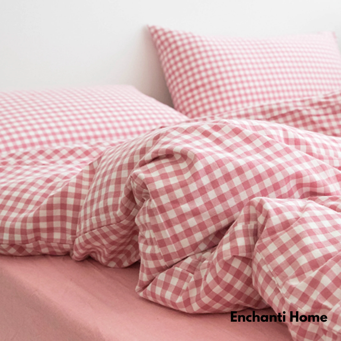 Gingham Bedding Set / 5 Colors