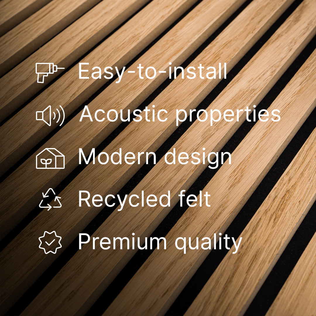 Golden Oak Acoustic Slat Wall Panels / Soundproof