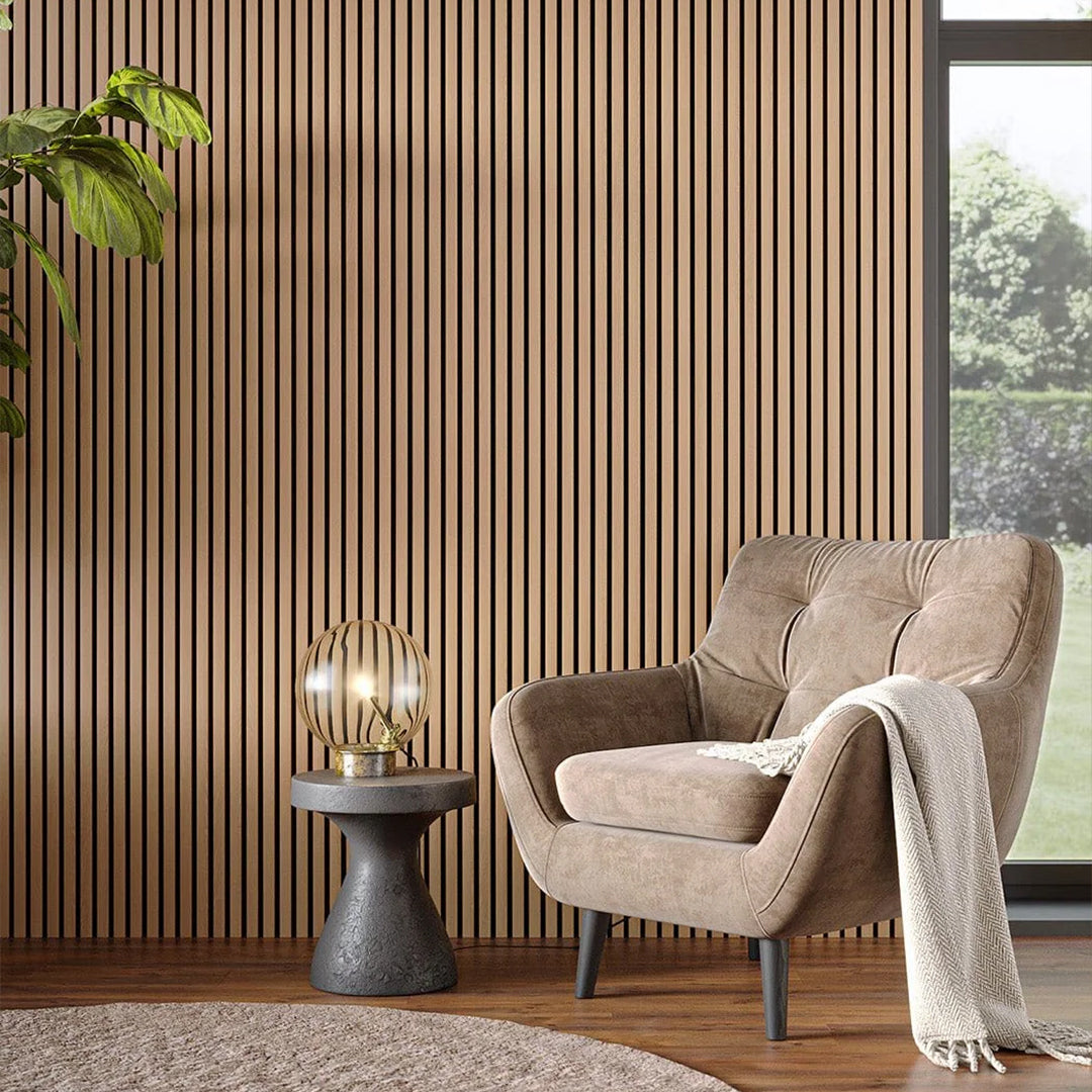 Golden Oak Acoustic Slat Wall Panels / Soundproof