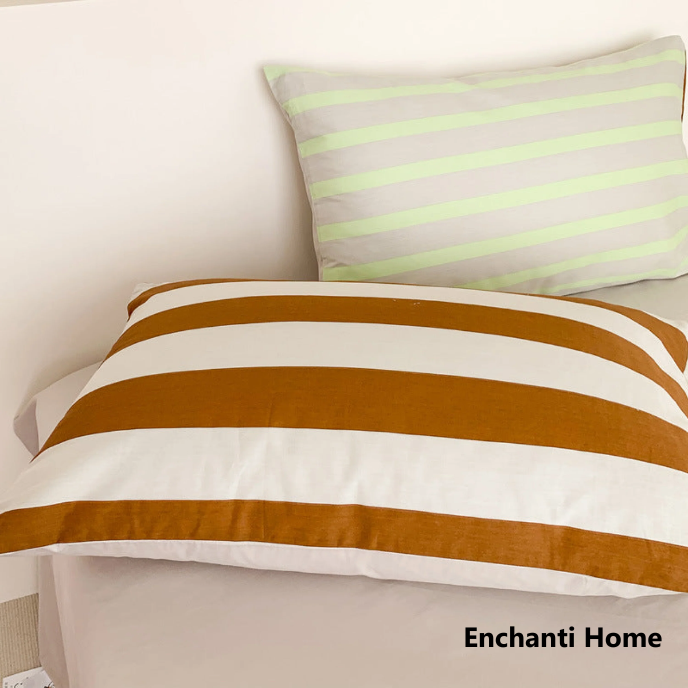 Pastel Wavy Striped Pillowcase Set / Retro Style
