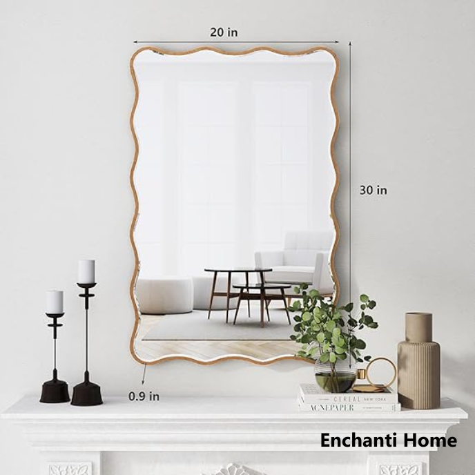 Ripple Gold Wavy Wall Mirror / Antique
