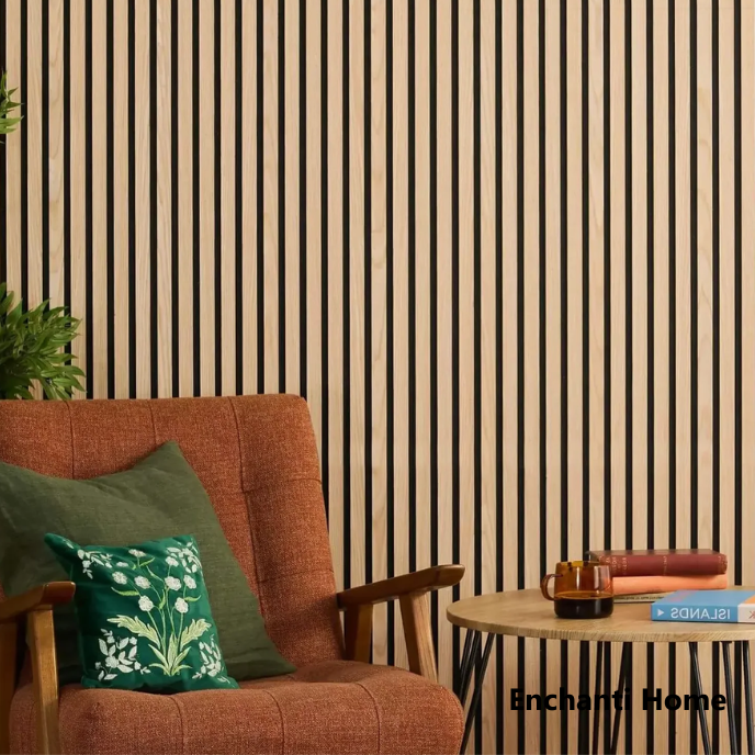 Golden Oak Acoustic Slat Wall Panels / Soundproof