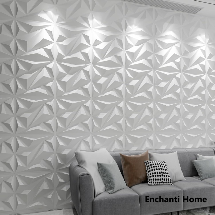 Diamond Elegance 3D Wall Panels / White