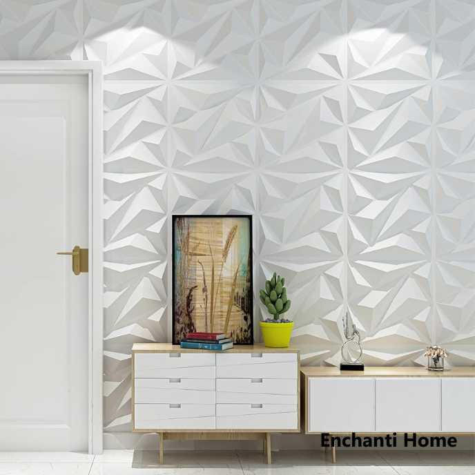 Diamond Elegance 3D Wall Panels / White