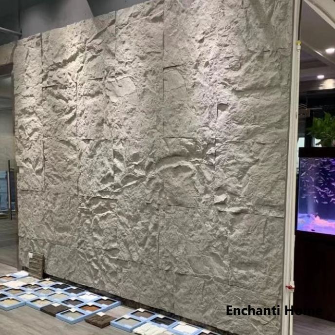 Textured Shale Stone Wall Panels / Light Gray