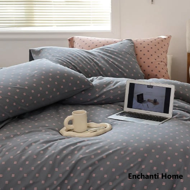 Dotted Jersey Knit Bedding Set / 5 Colors