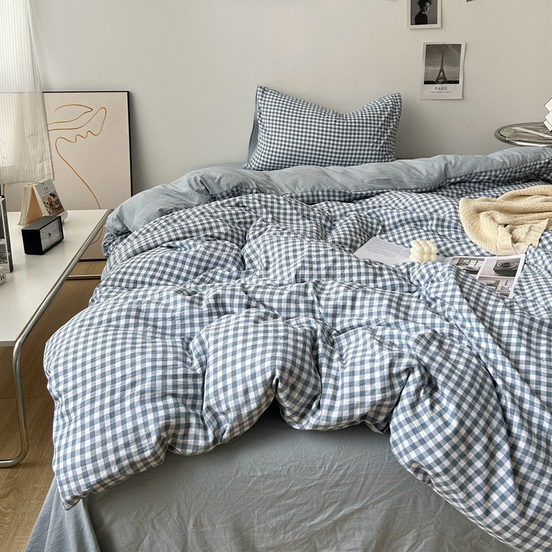 Clean Cut Gingham Bedding Set / 4 Colors