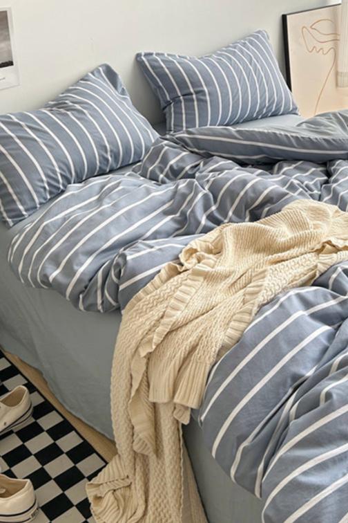 Clean Cut Gingham Bedding Set / 4 Colors