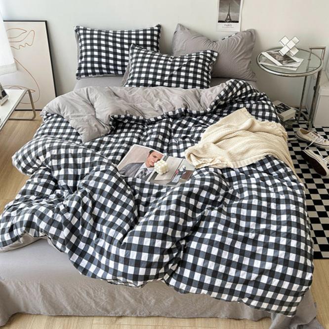 Clean Cut Gingham Bedding Set / 4 Colors