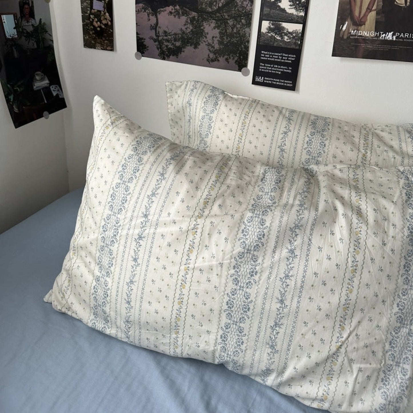 Pastel Bloom Pillowcase Set / Floral & Solid