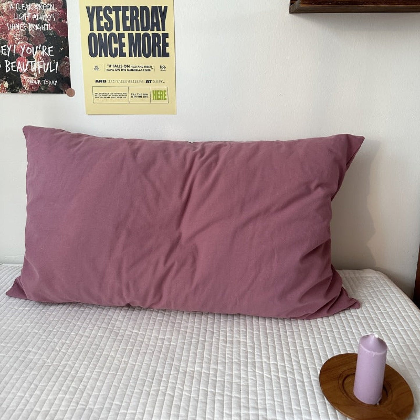 Pastel Bloom Pillowcase Set / Floral & Solid