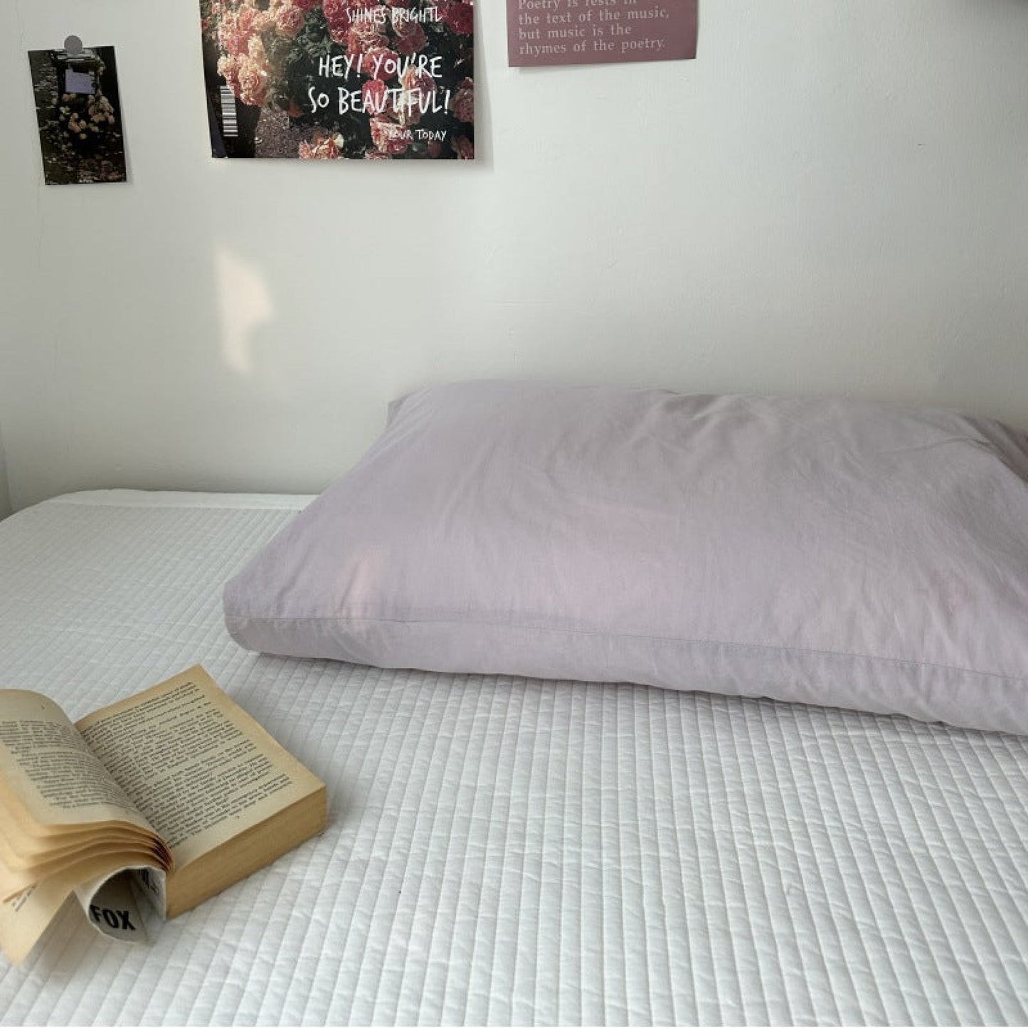 Pastel Bloom Pillowcase Set / Floral & Solid