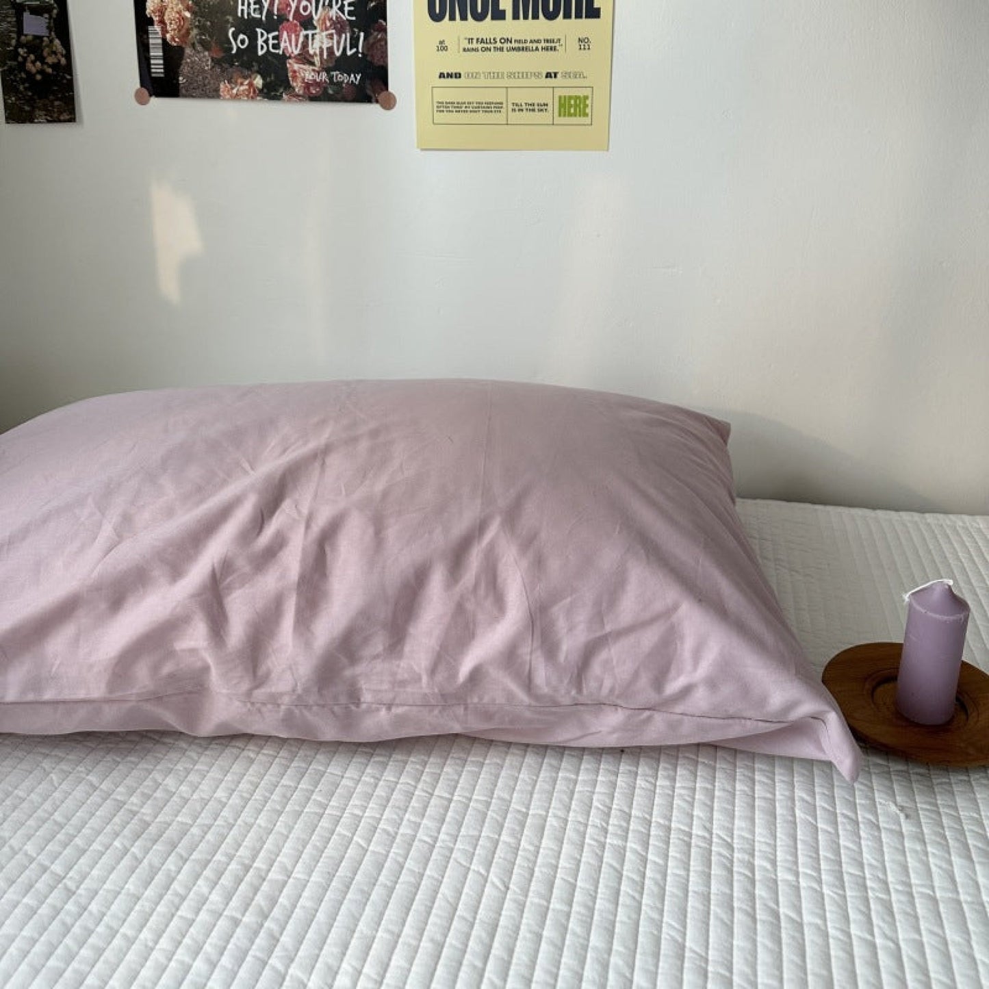 Pastel Bloom Pillowcase Set / Floral & Solid