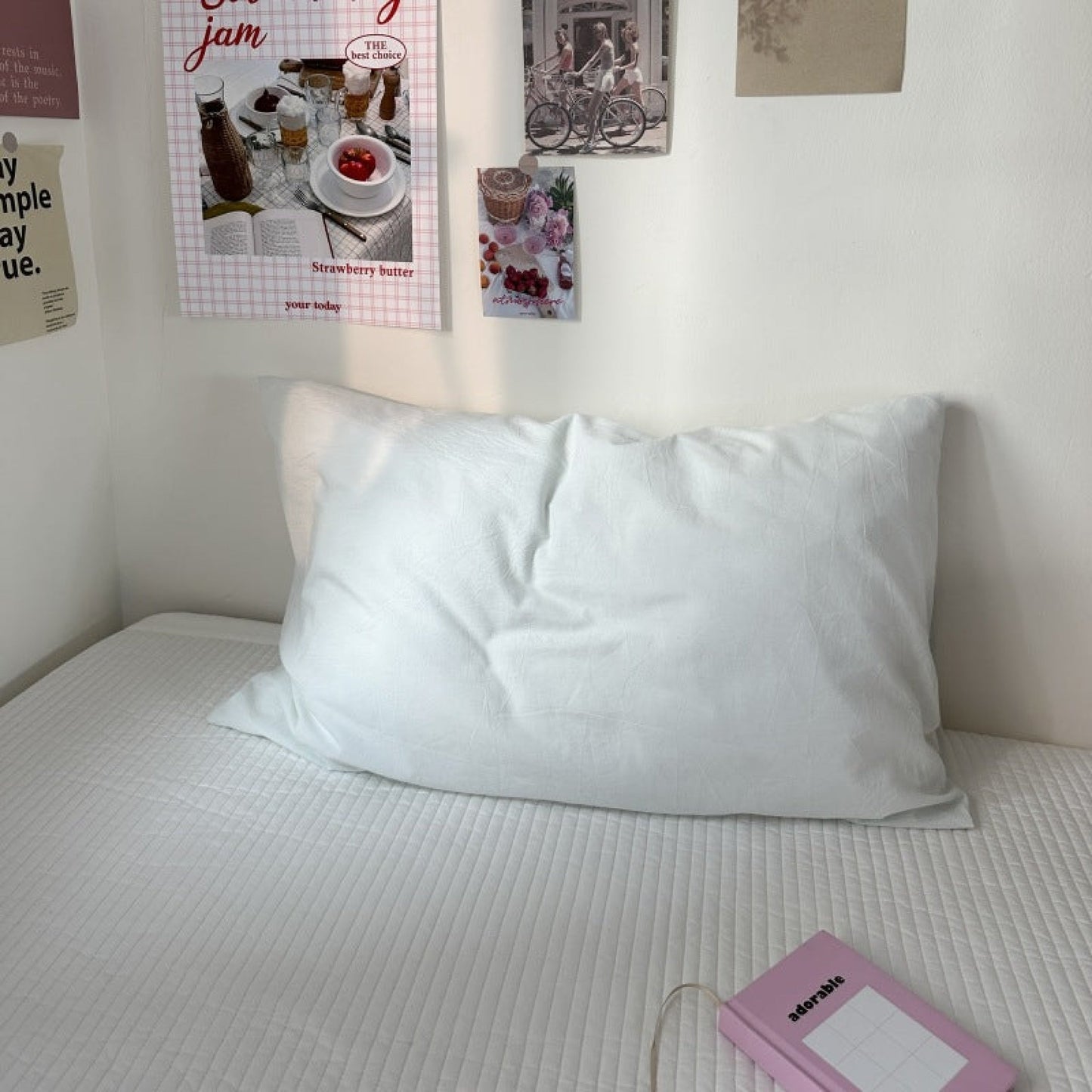 Pastel Bloom Pillowcase Set / Floral & Solid