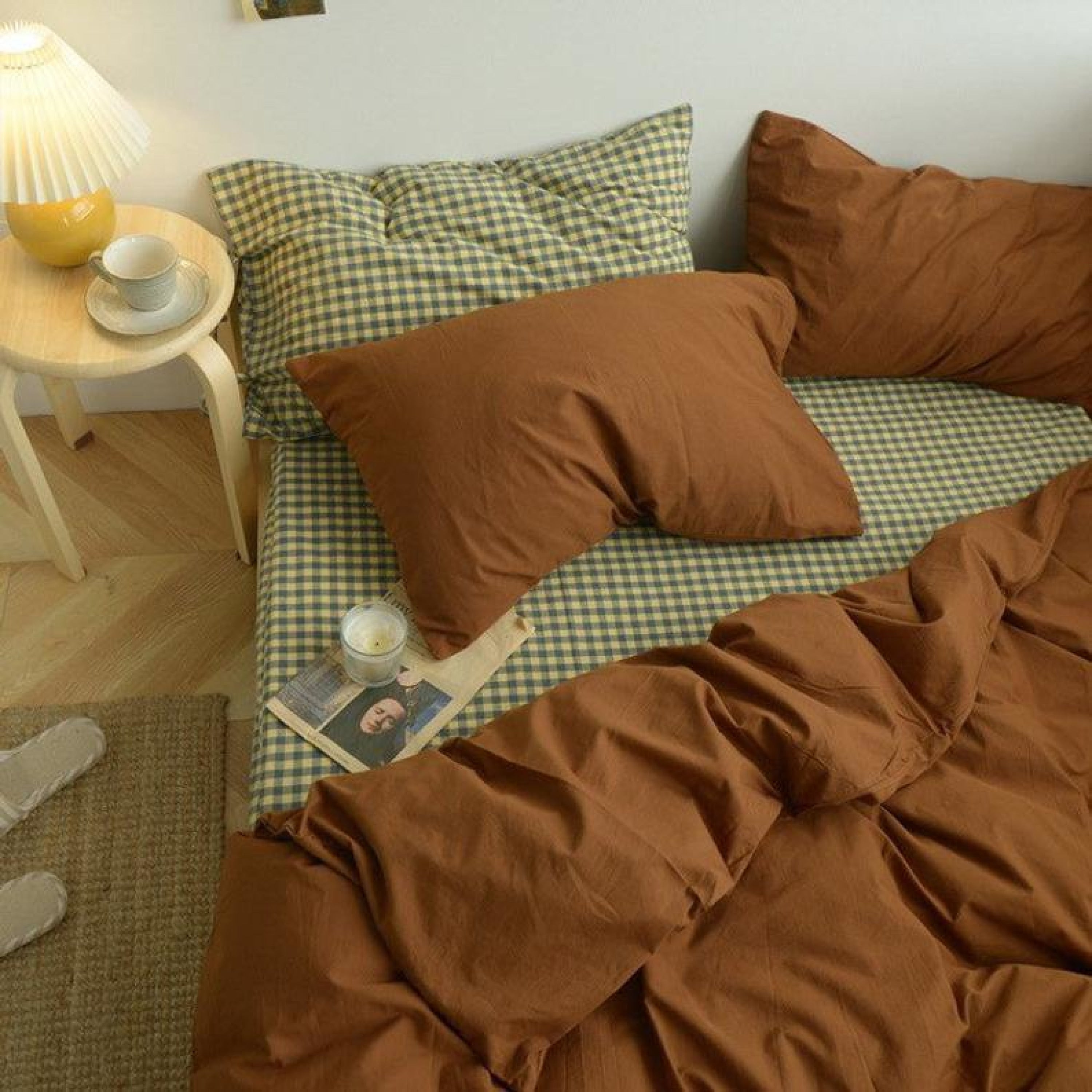 Checkered Bedding Set / 4 Colors