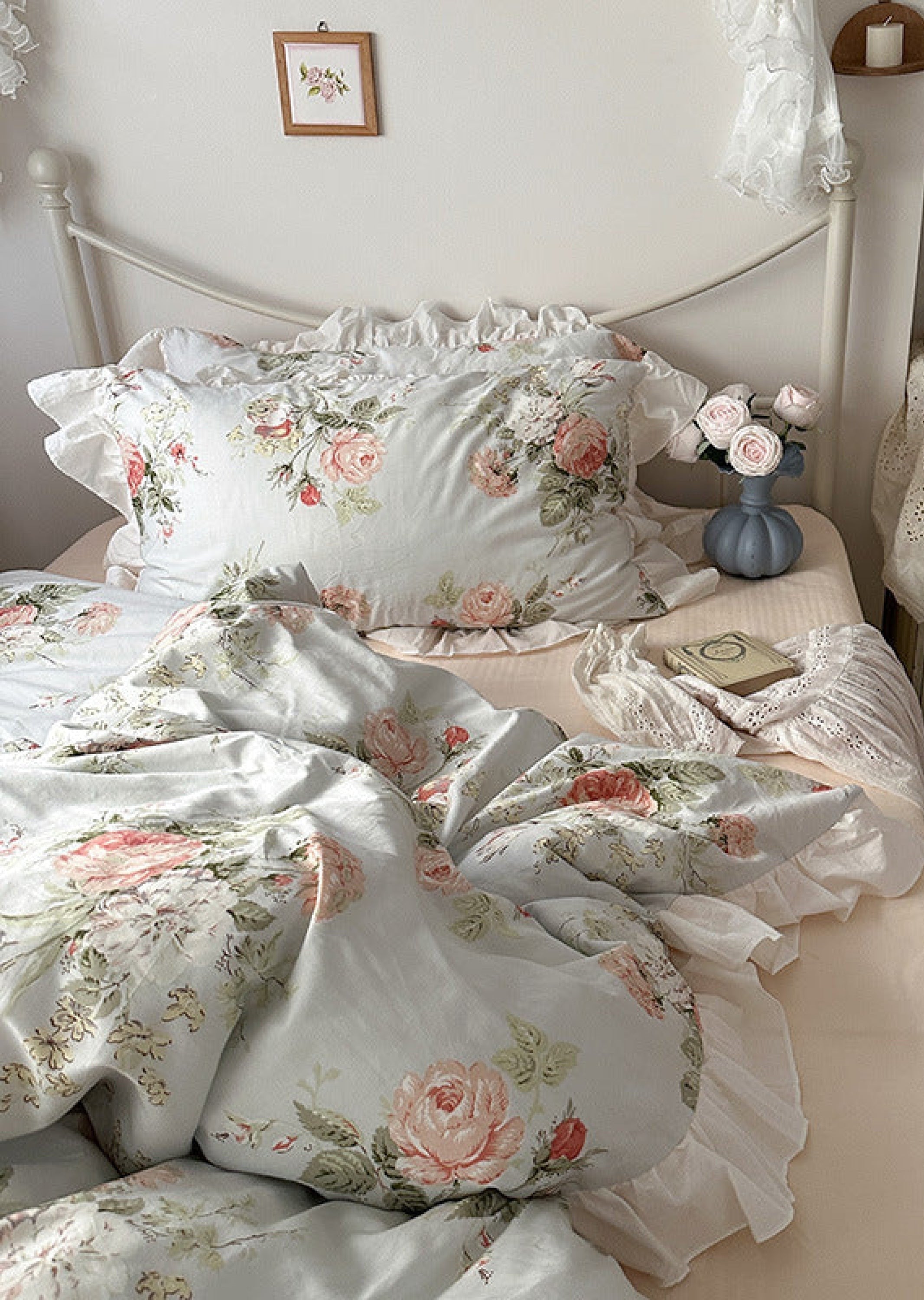 French Ruffle Floral Bedding / 4 Colors