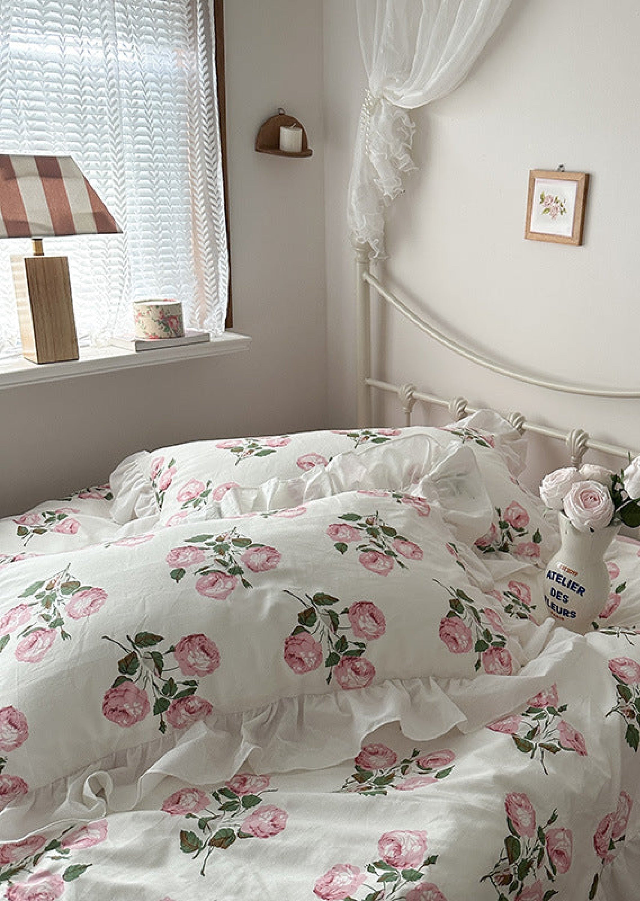 French Ruffle Floral Bedding / 4 Colors