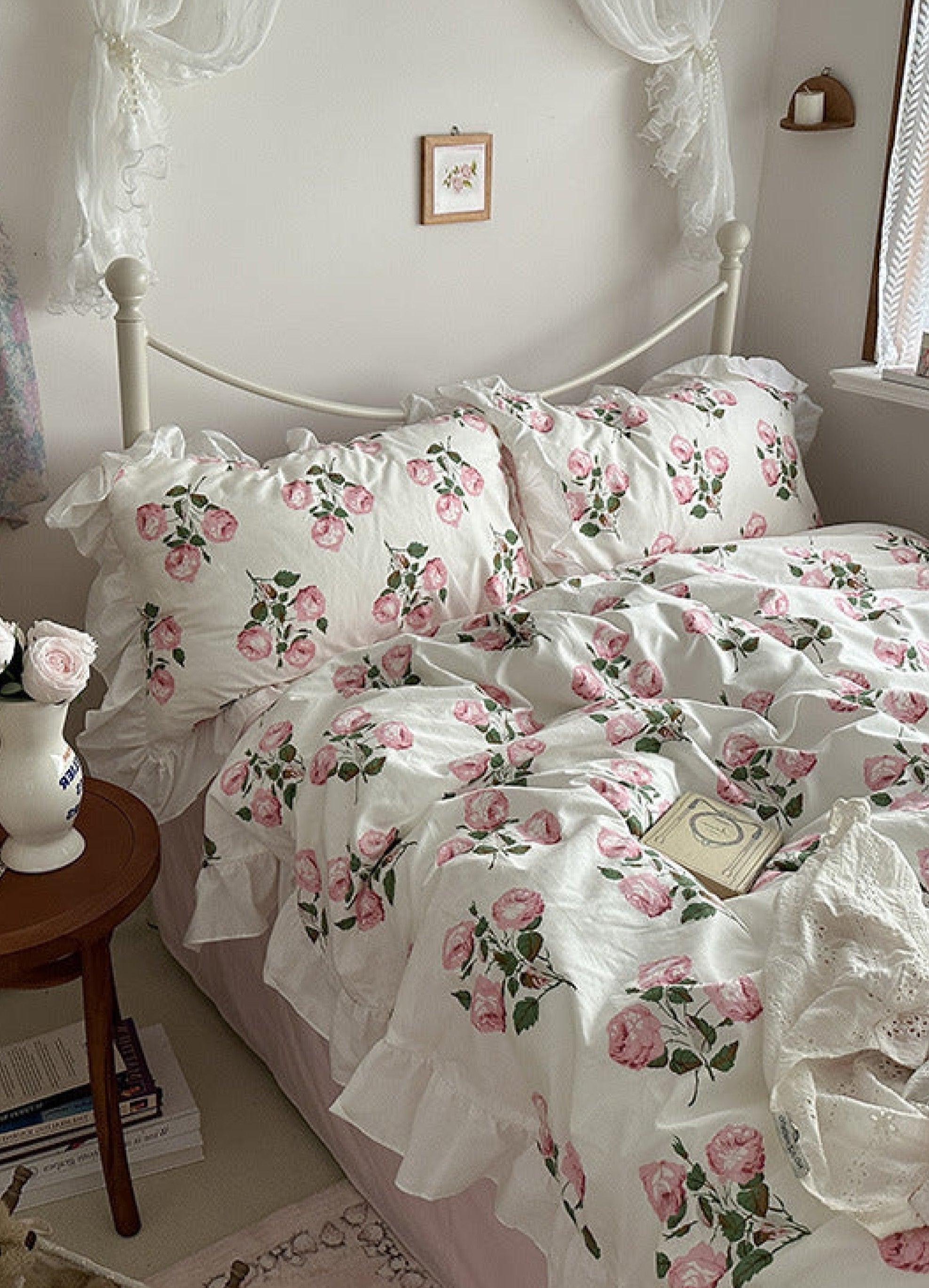 French Ruffle Floral Bedding / 4 Colors