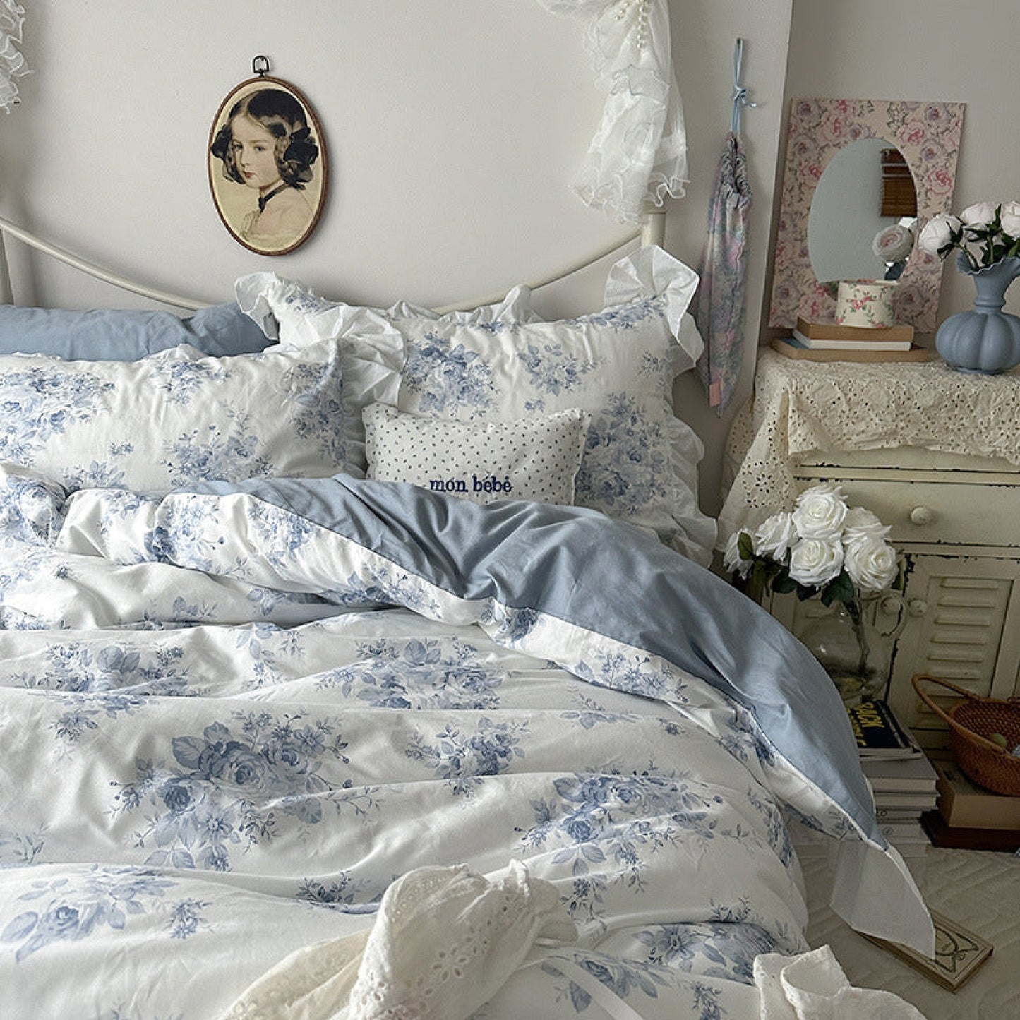 French Ruffle Floral Bedding / 4 Colors