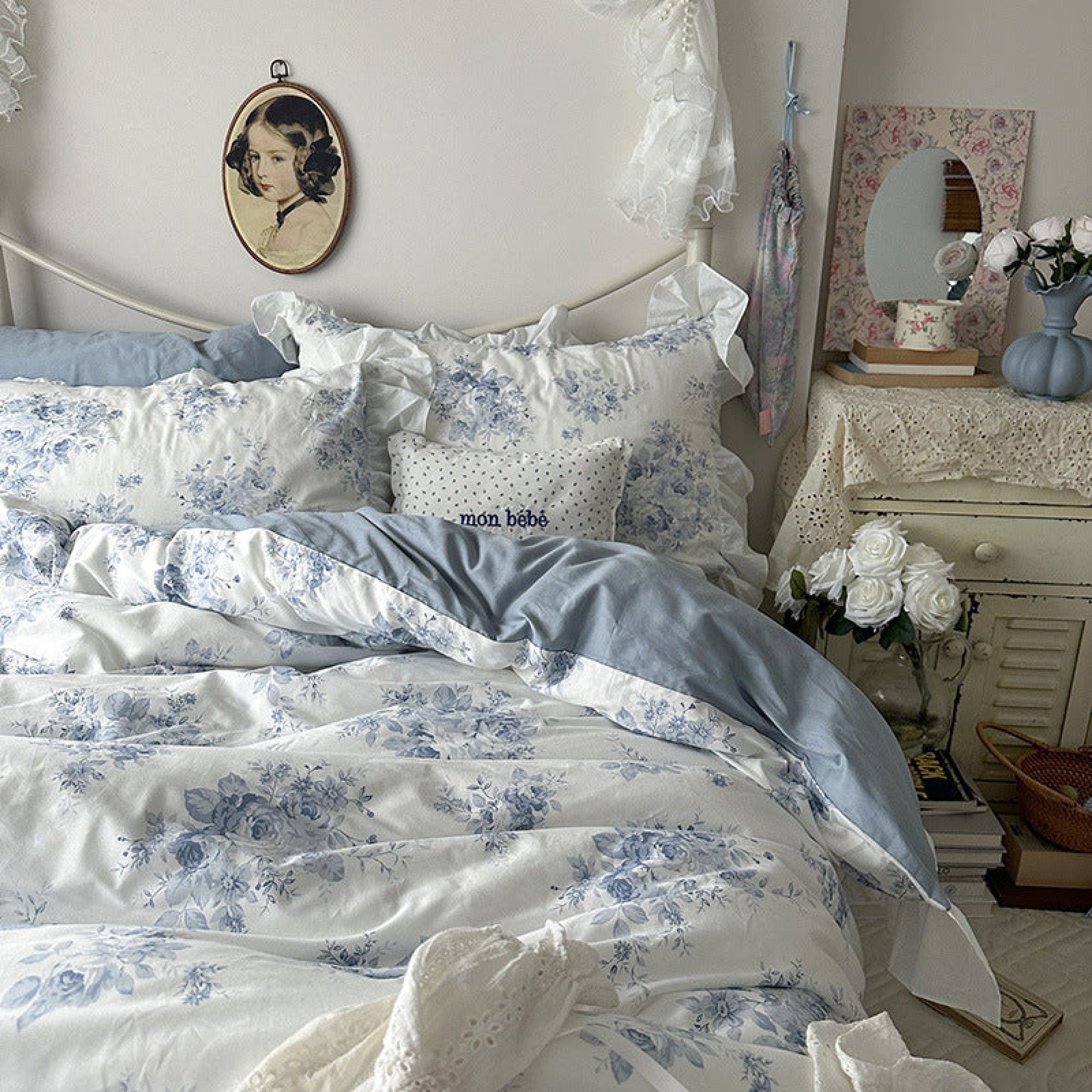 French Ruffle Floral Bedding / 4 Colors