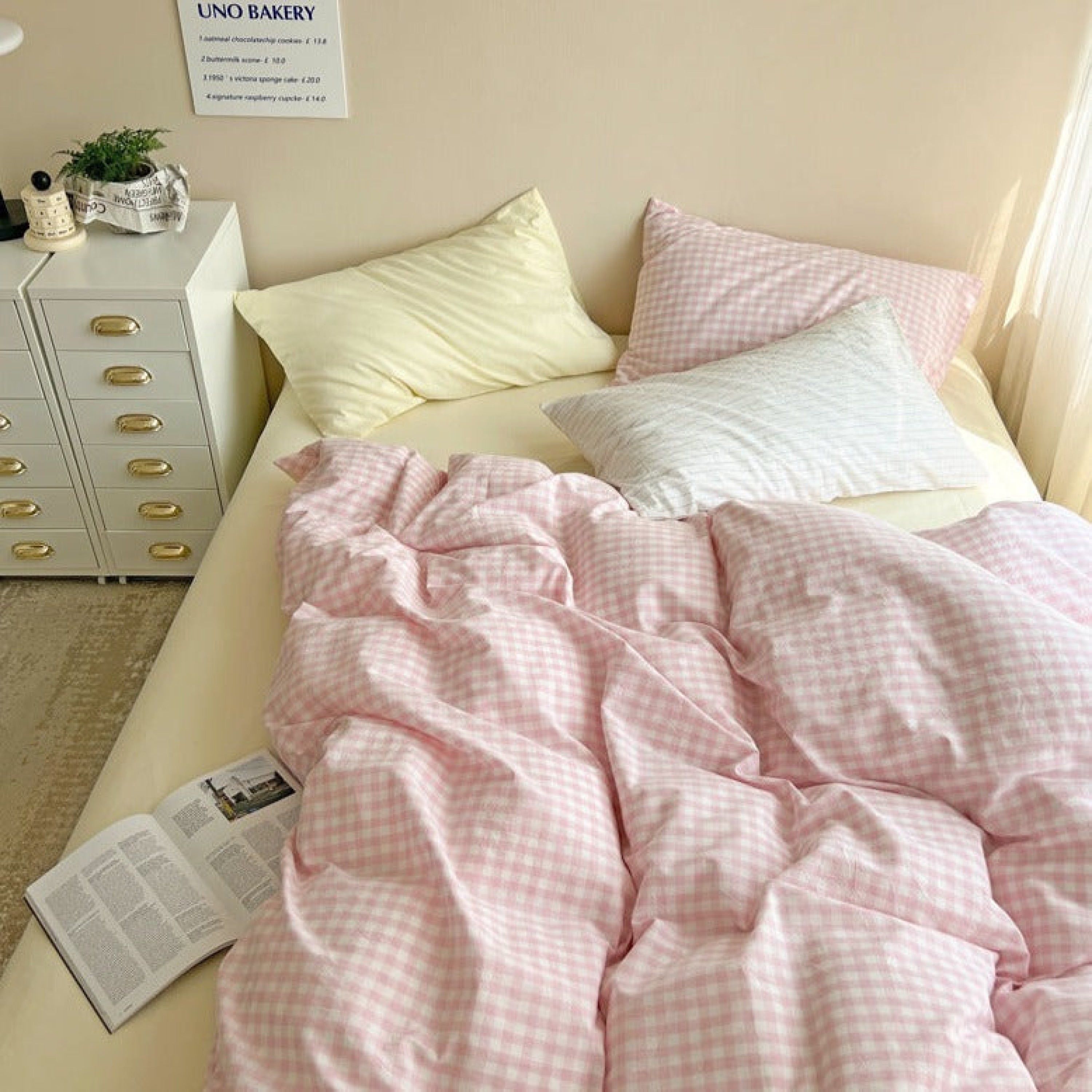 Vibrant Gingham Duvet Cover / 4 Colors