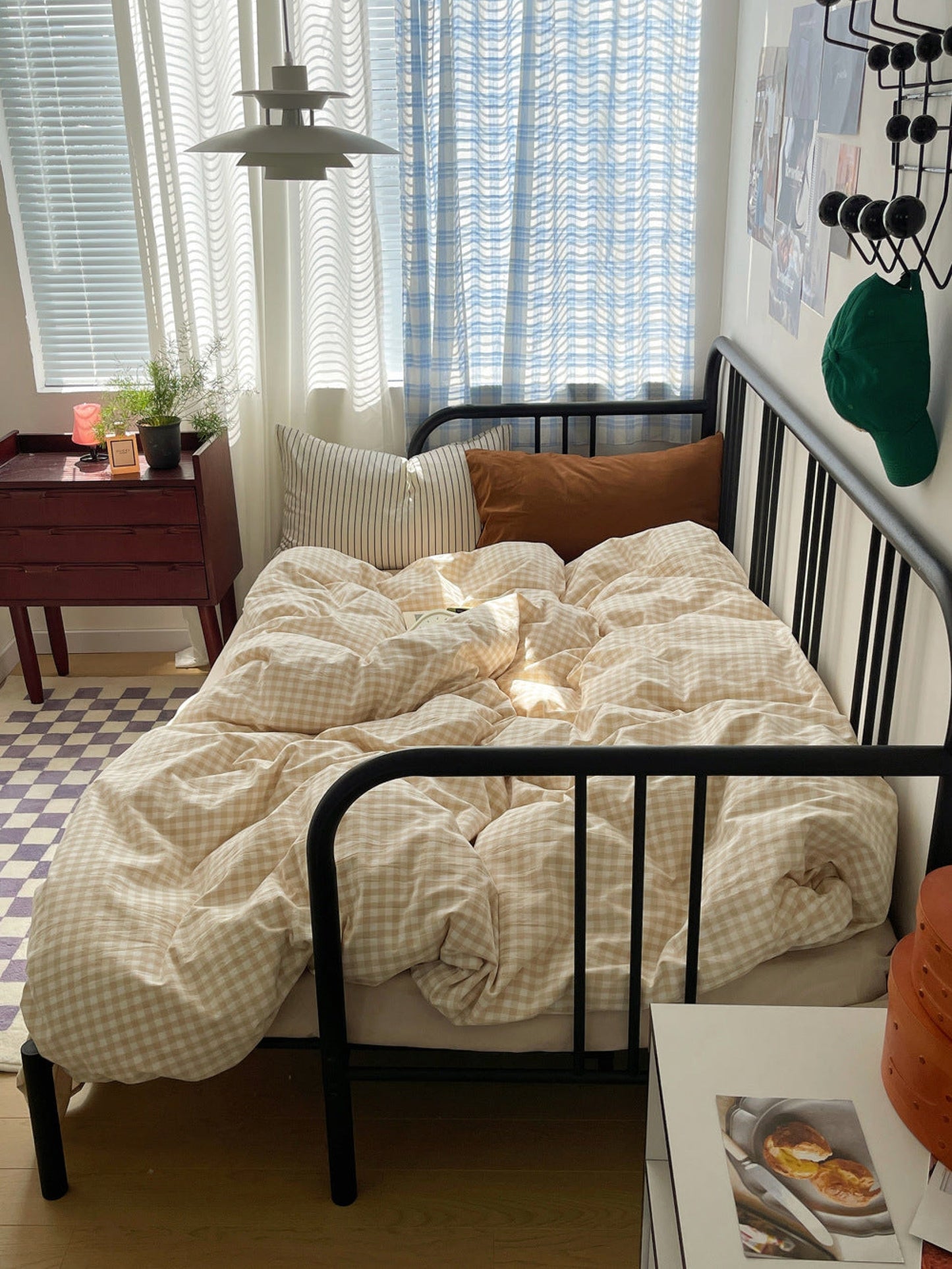 Gingham Striped Bedding Set / 7 Colors