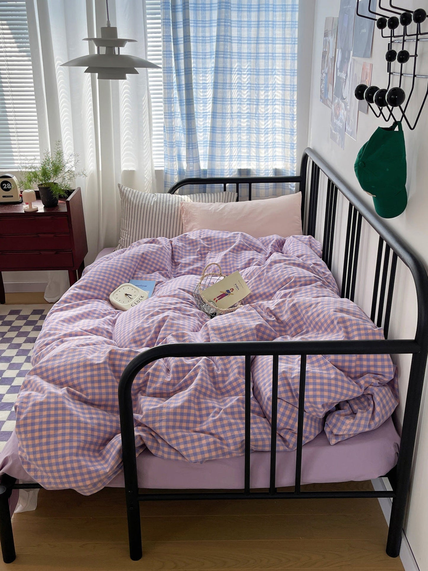 Gingham Striped Bedding Set / 7 Colors