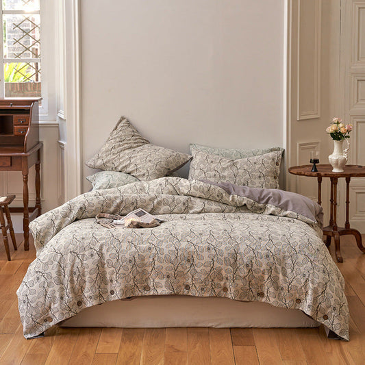 Mother Earth Floral Bedding Set / Multicolors Buttoned