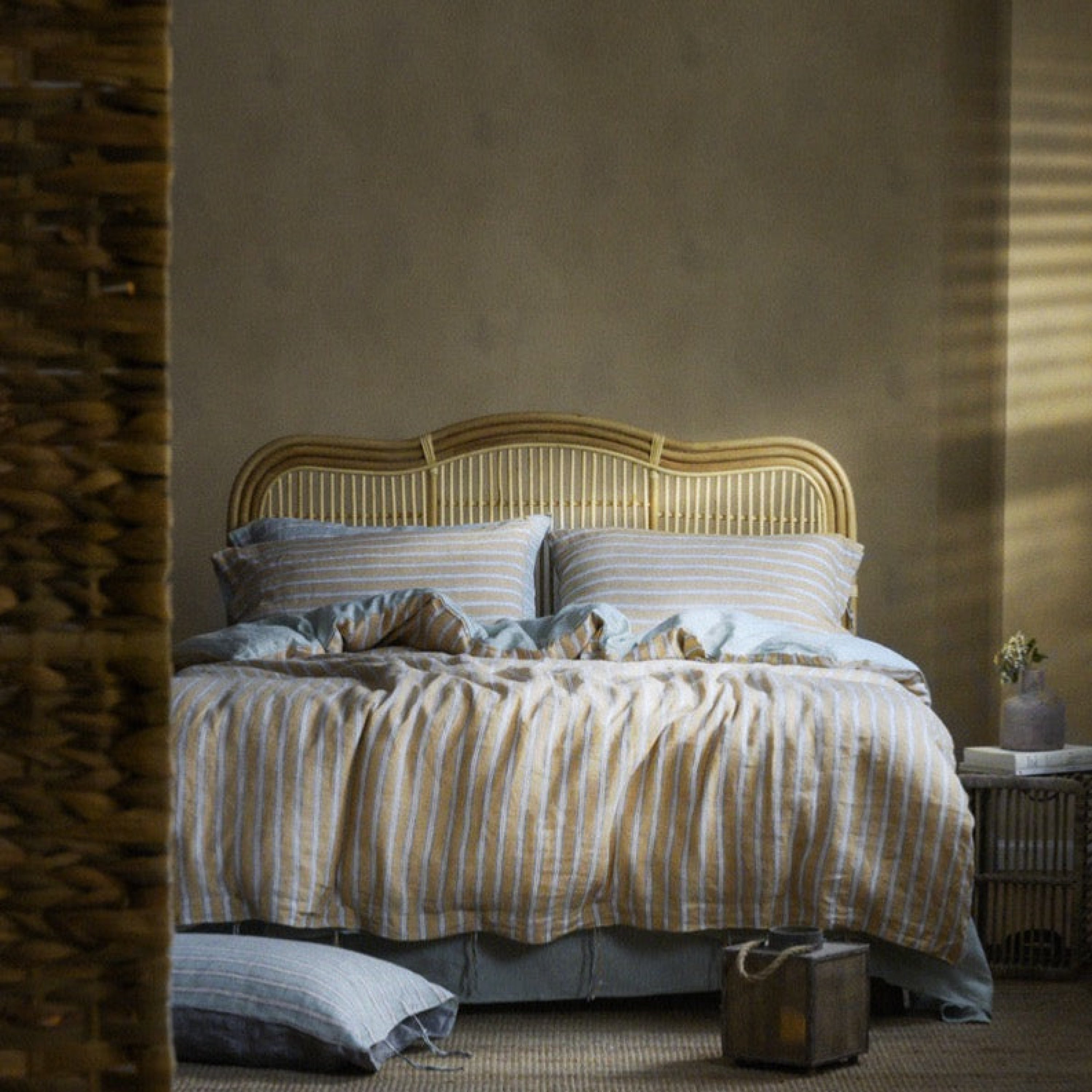 Striped Linen Bedding Set / Citrus Blend