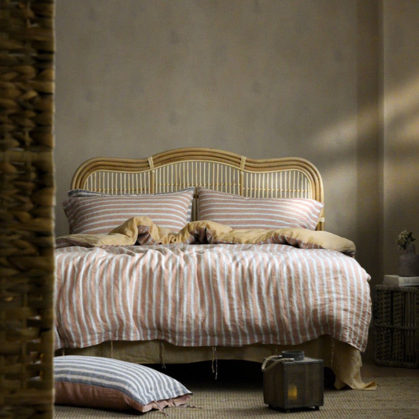 Striped Linen Bedding Set / Citrus Blend