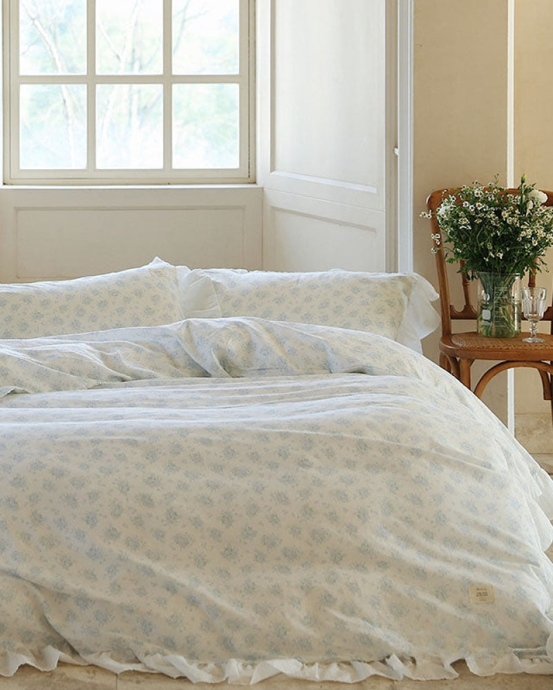 Soft Floral Ruffle Lace Bedding Bundle