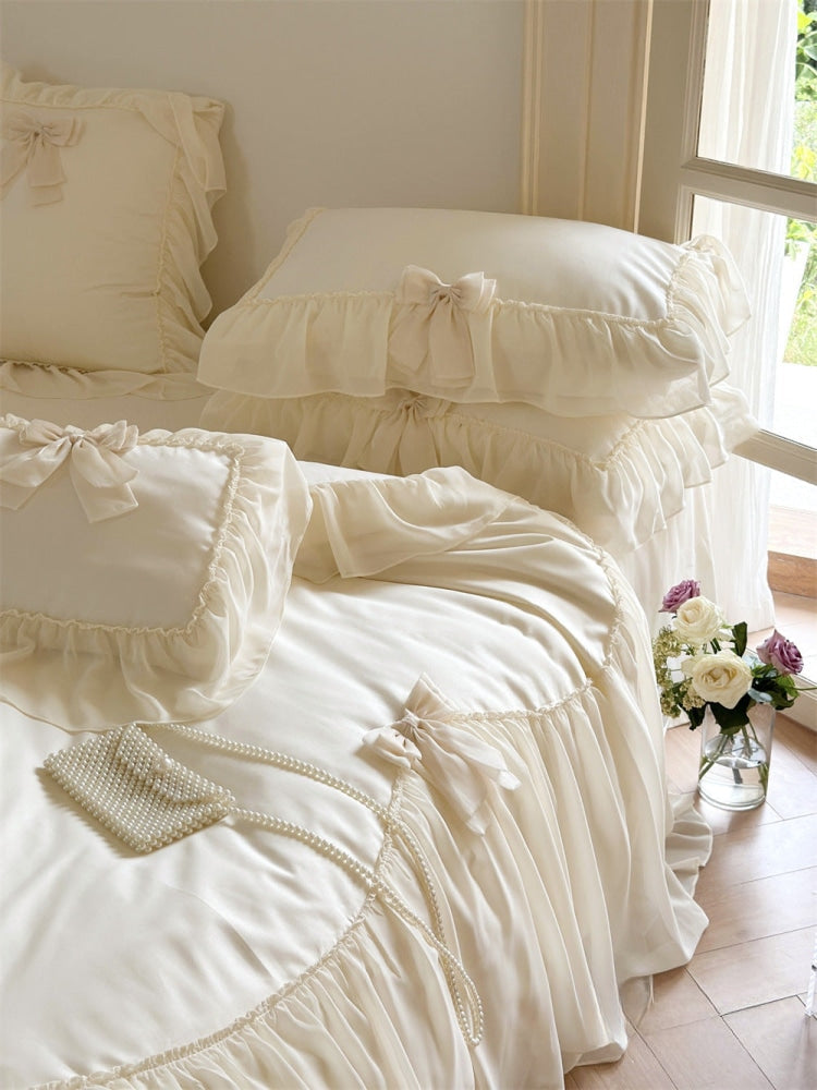 Ribbon Bow Airy Lace Bedding Bundle