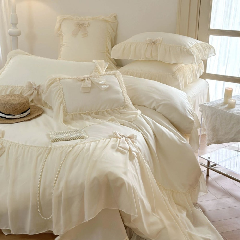 Ribbon Bow Airy Lace Bedding Bundle