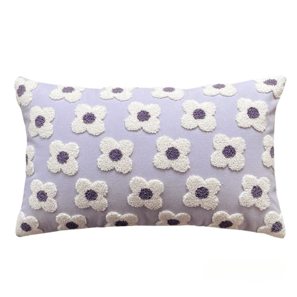 Velvet Daisy Rectangular & Square Pillow Cushion / Yellow