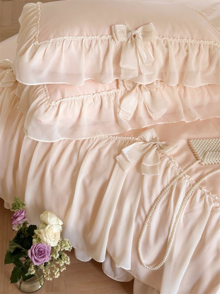 Ribbon Bow Airy Lace Bedding Bundle