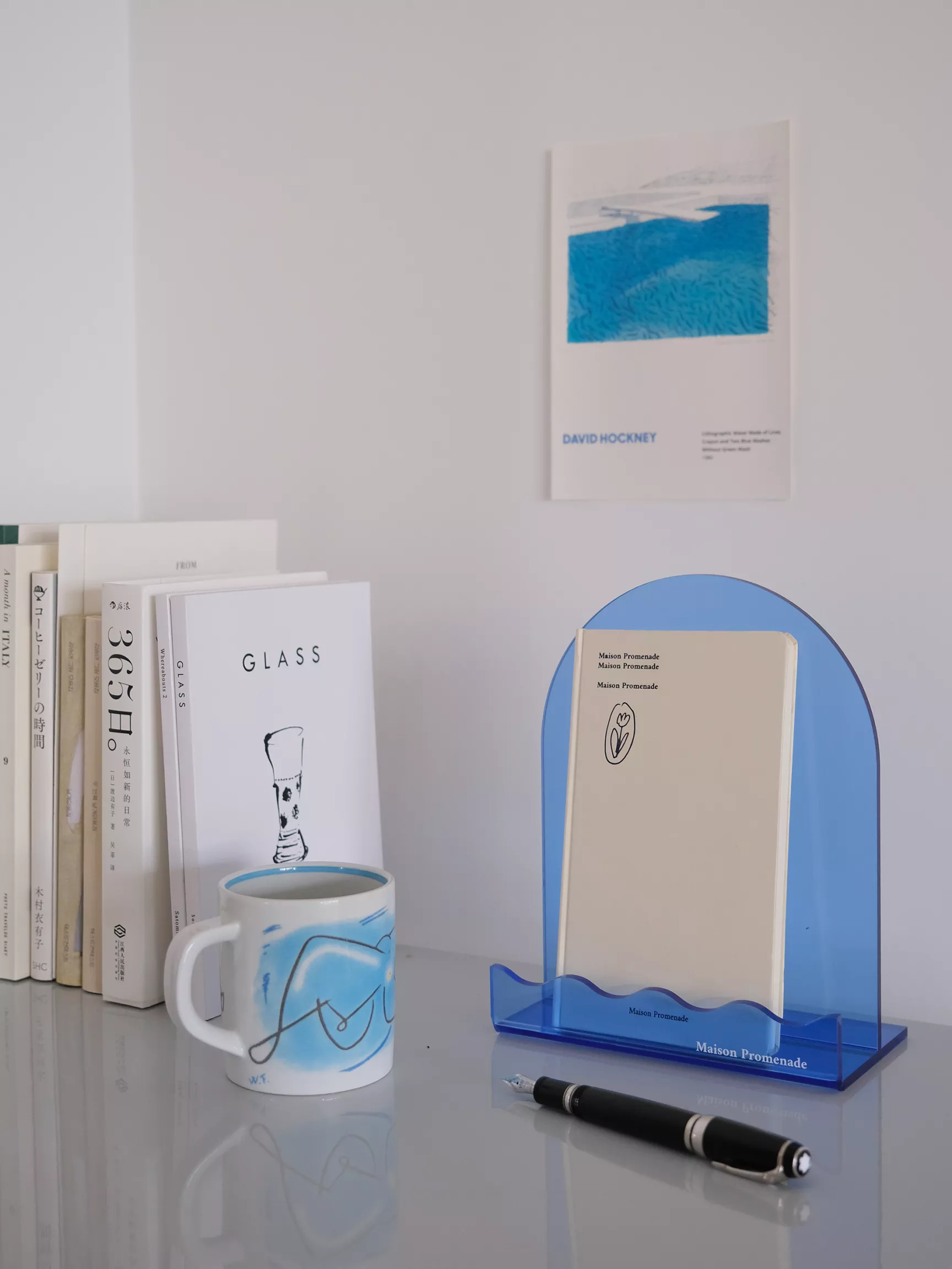 Blue Acrylic Book Shelf